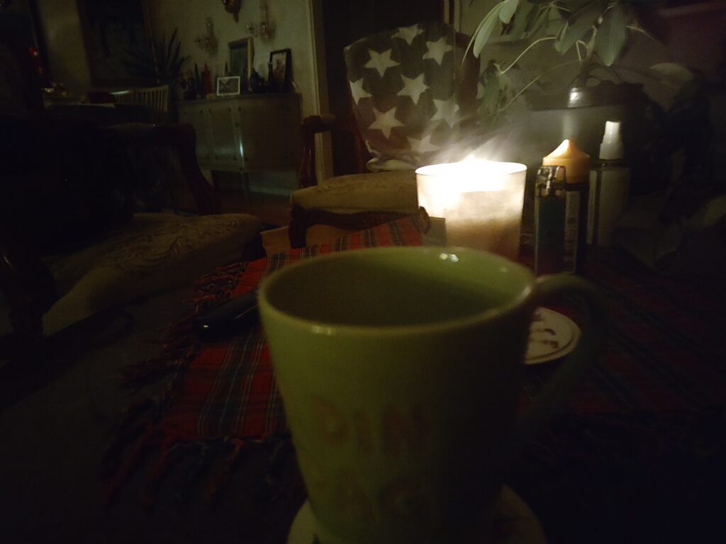 tea, candles, and wool socks 