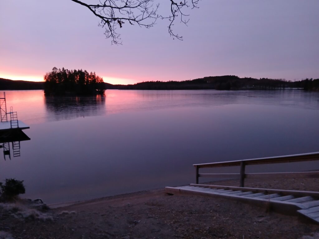 Vinterljus i magiskt morgonljus