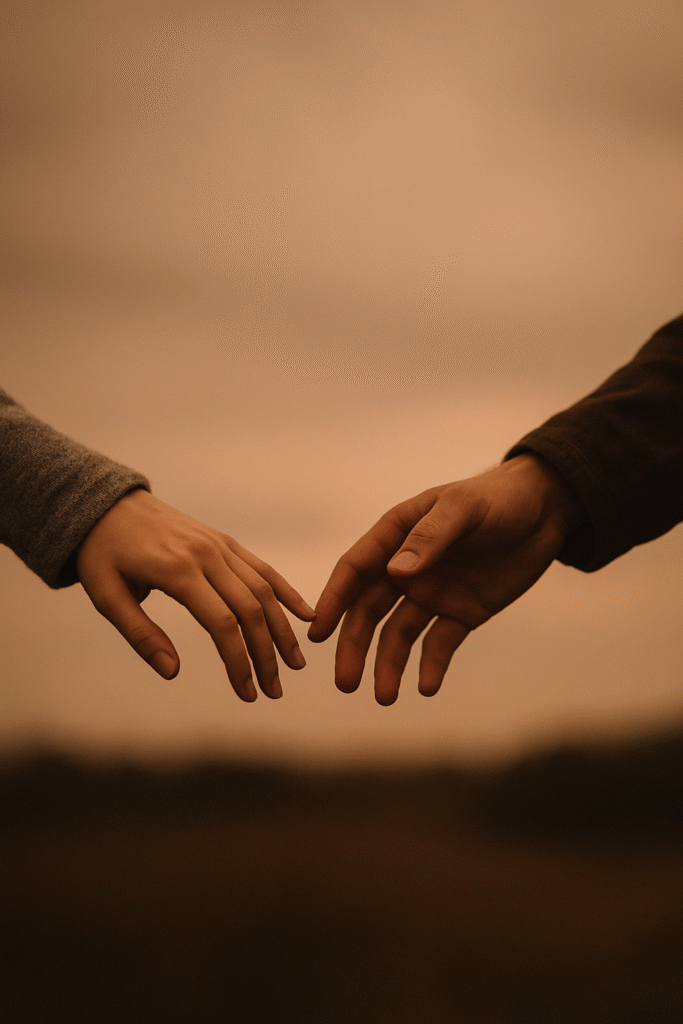 How the jealousy that kills love creates distance where closeness should exist – two hands losing contact.